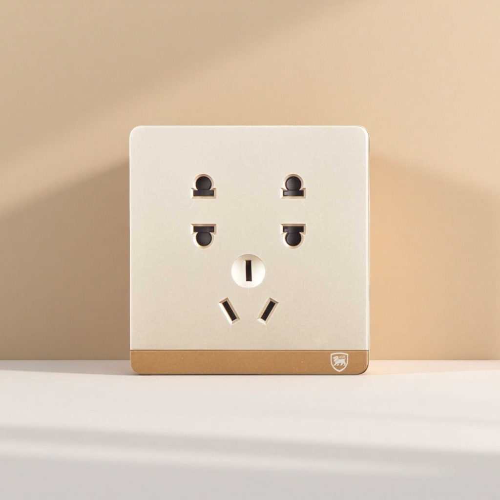 Champagne gold seven-hole socket household multi-functional power strip, safe and anti-electric shock Application Scenario