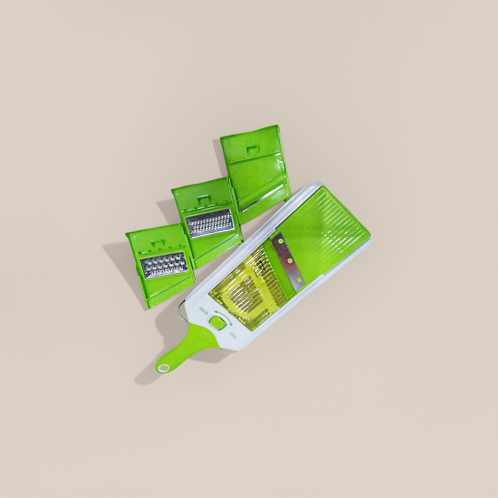 Green multi-functional vegetable cutter, a household vegetable shred and slice magic tool, a kitchen effort-saving tool Application Scenario