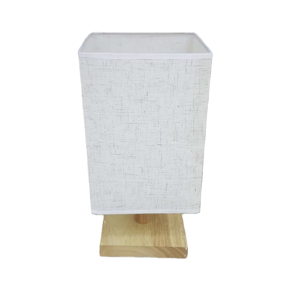 White fabric lampshade, wooden base table lamp, Nordic minimalist living room, bedroom, bedside reading lamp Item Picture