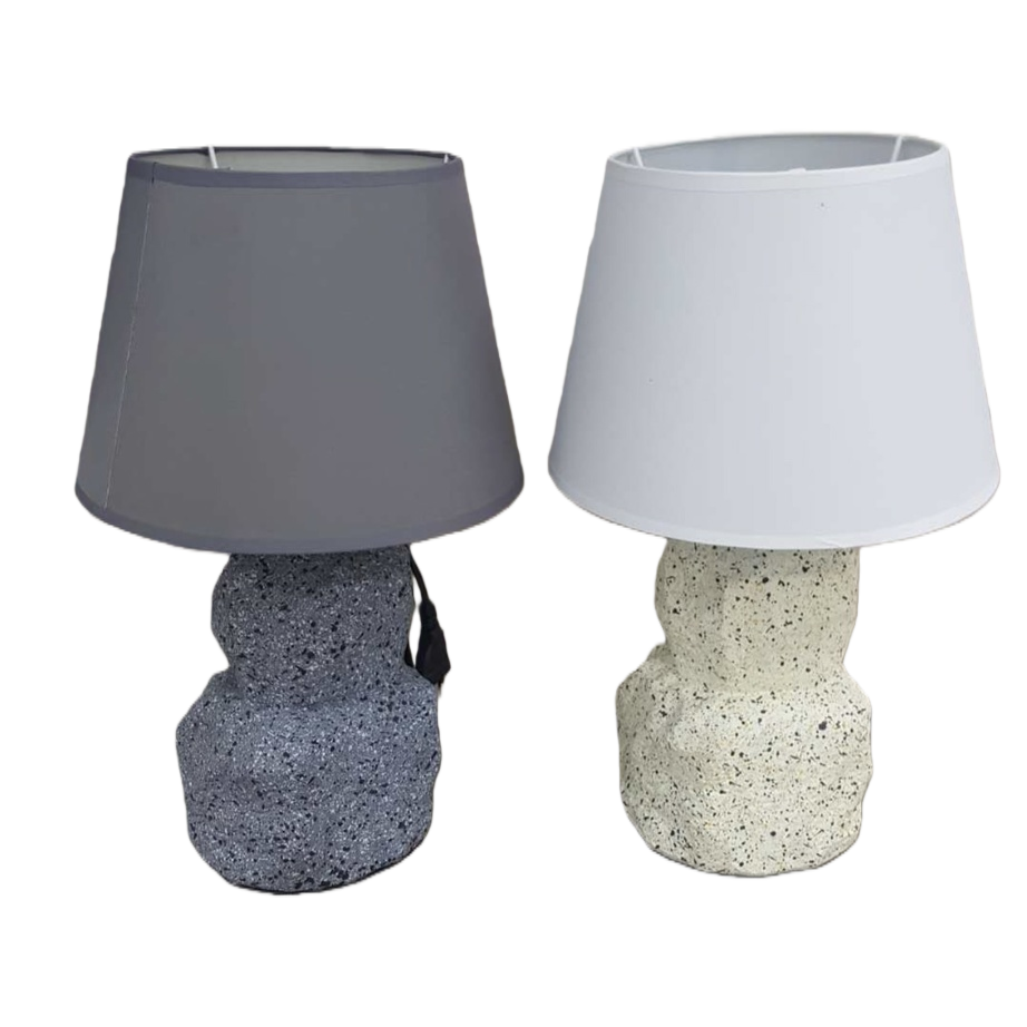 Grey lampshade with grayish-white spots on the base table lamp, white lampshade with beige spots on the base table lamp Item Picture