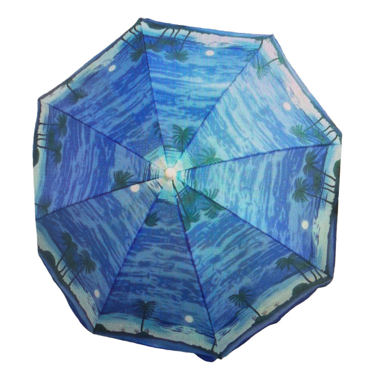 Blue tropical style all-weather umbrella, waterproof, sun-proof, lightweight and foldable Item Picture