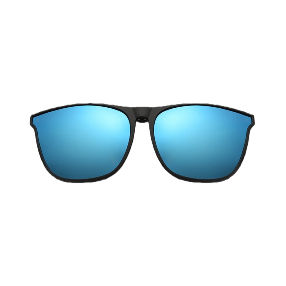 Black frame, blue lens, lightweight metal sunglasses, UV protection for daily commuting Item Picture