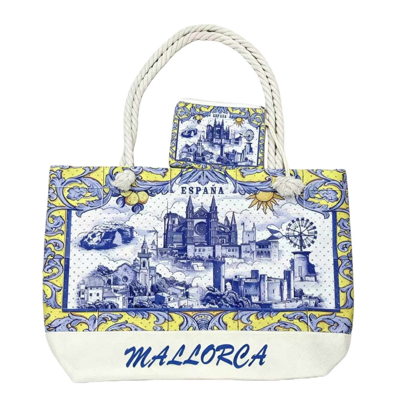 Синяя желтая сумка с тонкой модной сумочкой с маленькими нулями Item Picture