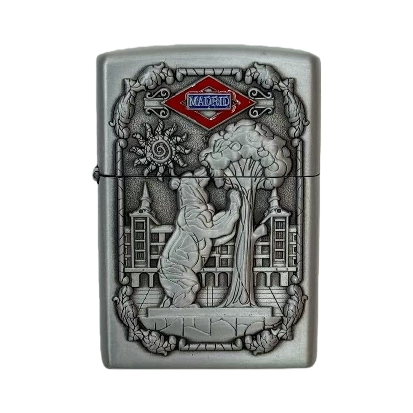 Серебряная скульптурная металлическая зажигалка против ветра Item Picture