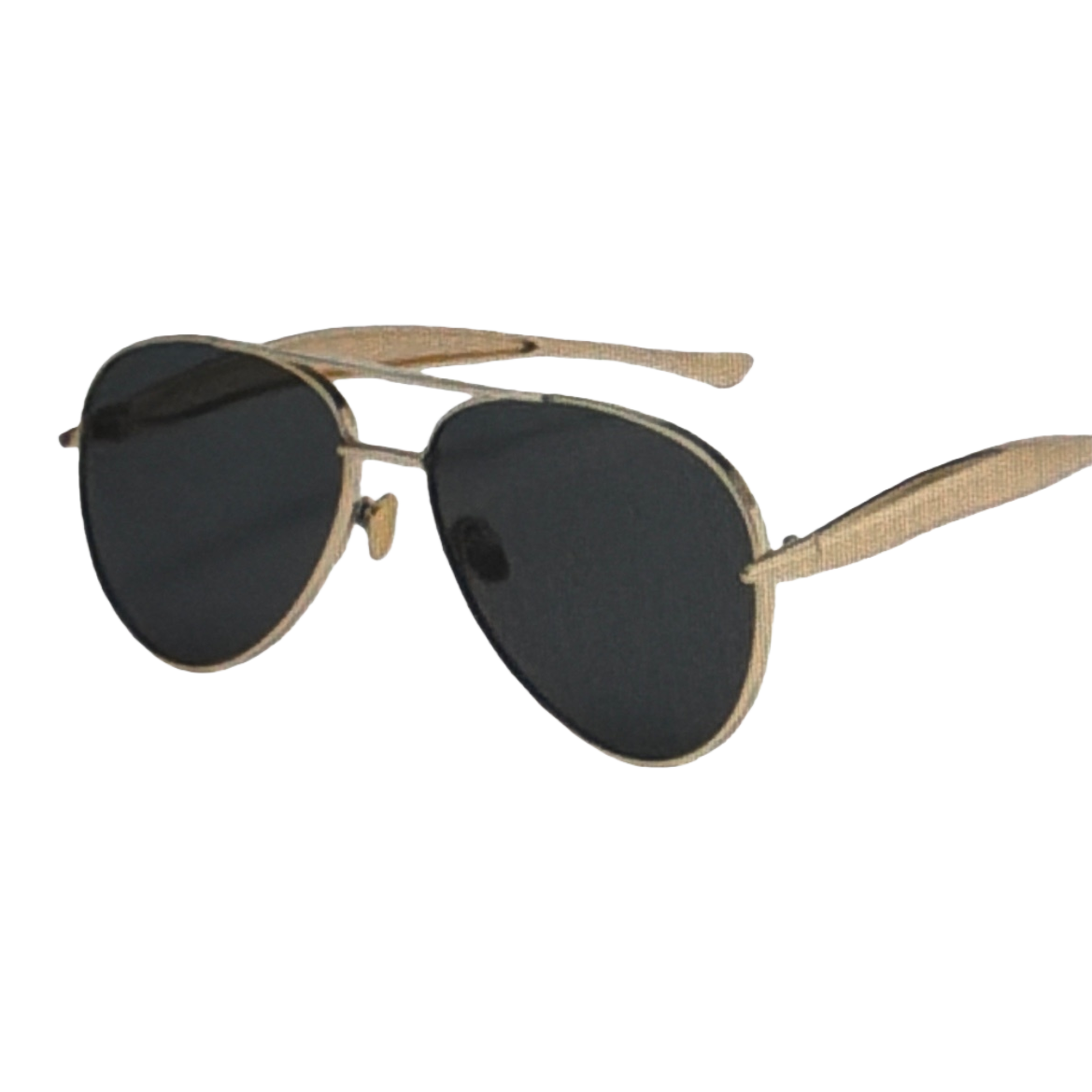 Golden-framed black lens sunglasses with a metallic texture, light and comfortable for outdoor sun protection Item Picture