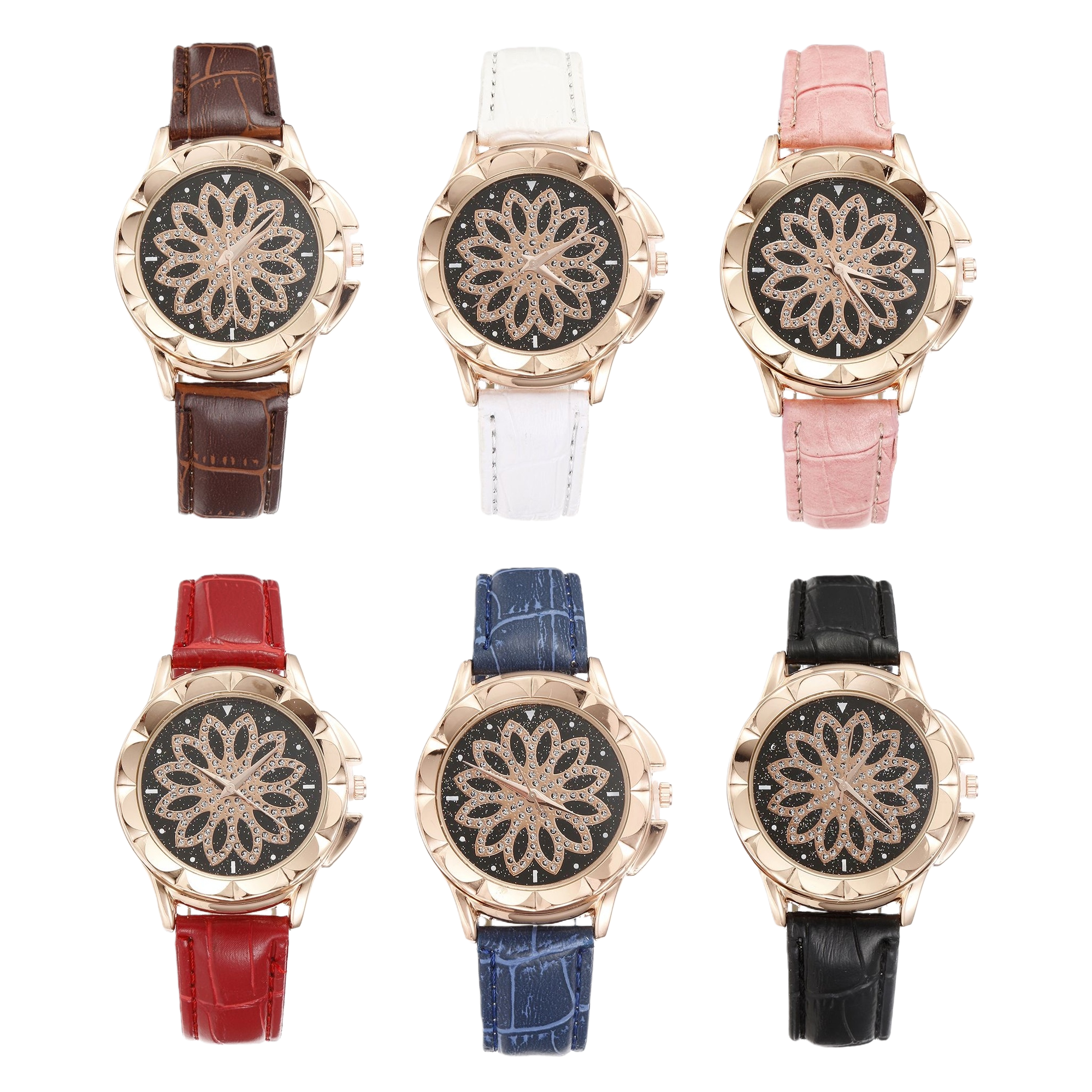 وهناك ست نساء ملونة تحمل أزهار ذهبية Item Picture