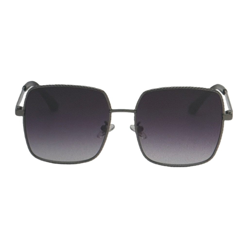 Silver-framed square sunglasses, fashionable UV-resistant polarized sunglasses Item Picture