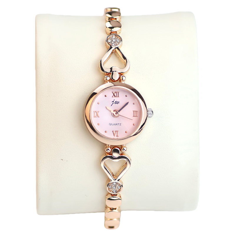 Oro rosa corazón decorado reloj de mujer Item Picture