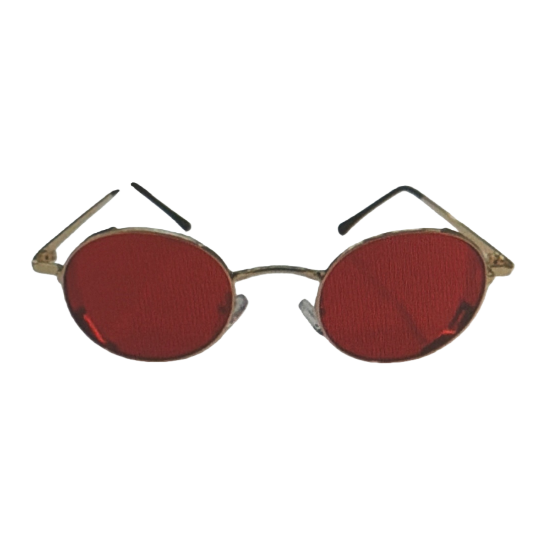 Fashionable UV-resistant polarized sunglasses with golden frames and red lenses Item Picture