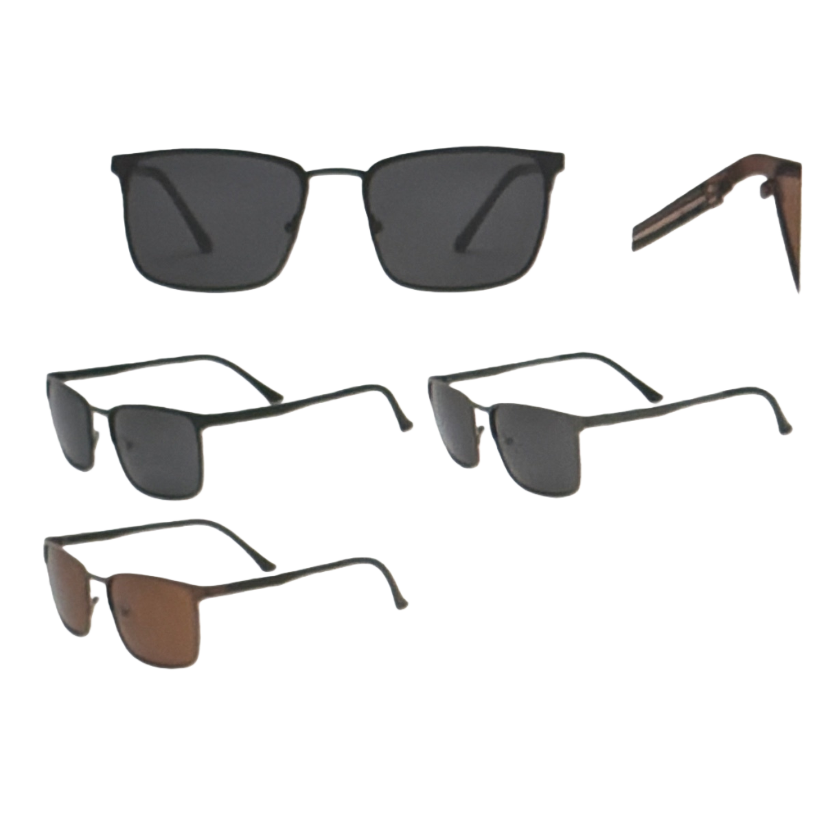Black metal-framed sunglasses, fashionable UV-resistant polarized sunglasses Item Picture