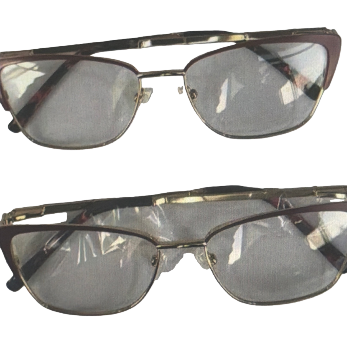 Brown metal-framed glasses, fashionable, light and anti-slip nose pads, full-frame optical frames Item Picture