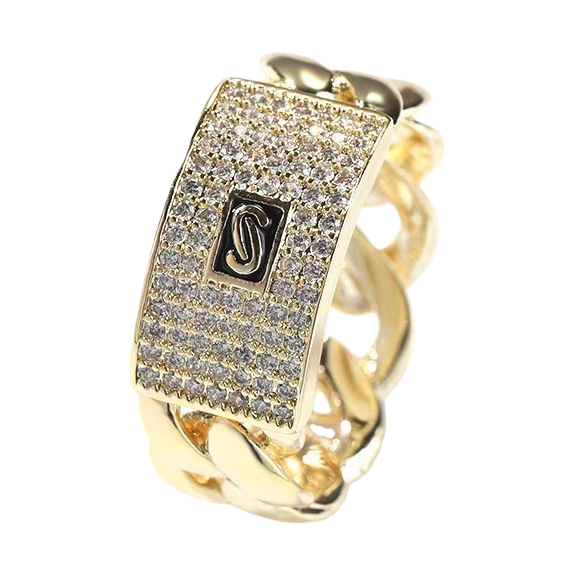خاتم خاتم مقوش بالذهب خفيف من خاتم السيدة Item Picture