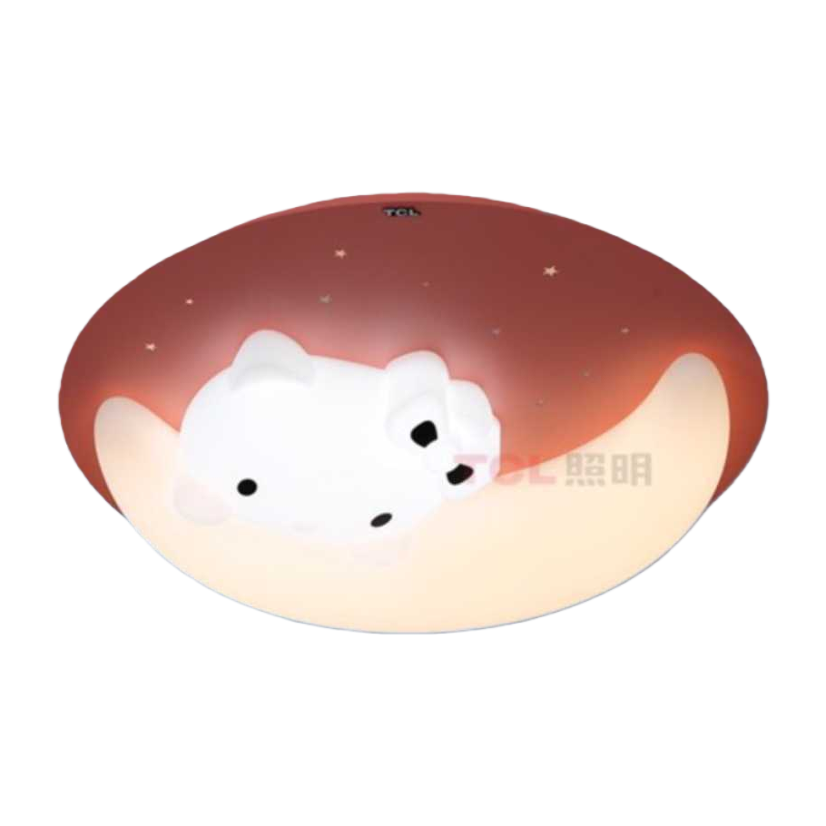 Pink moon-shaped lighting fixtures and white bear pattern creative bedroom atmosphere lights Item Picture