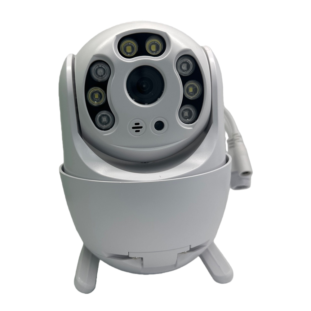 The white spherical surveillance camera features high-definition night vision and 360-degree rotation, suitable for both indoor and outdoor use Item Picture