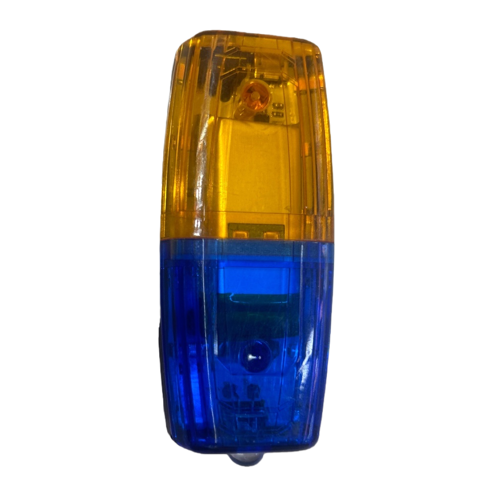 Orange and blue dual-color transparent shell traffic police shoulder lamp Item Picture