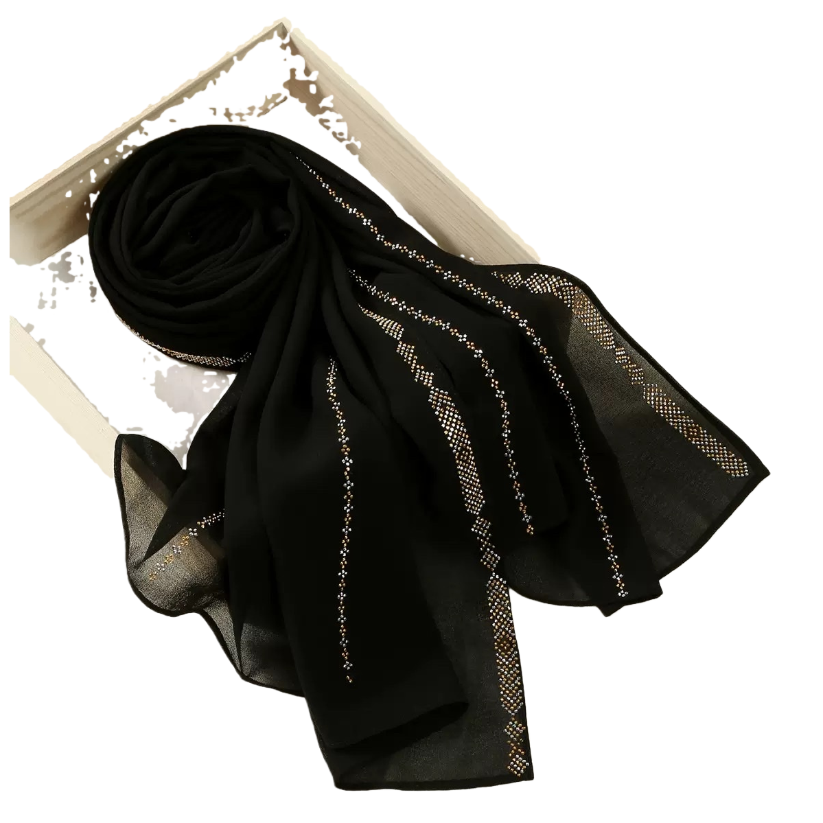 وشاح أسود مزود بالملابس Item Picture
