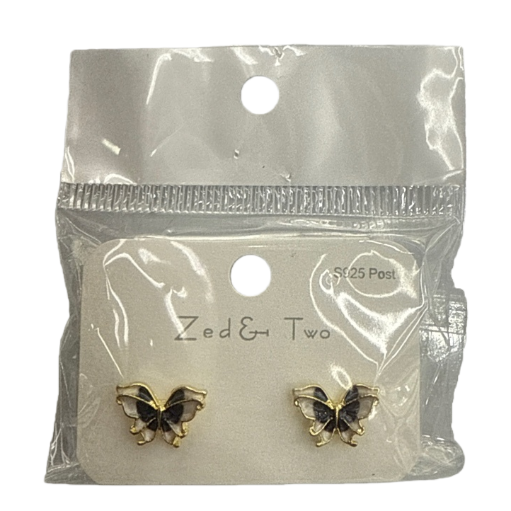 The golden butterfly stud earrings are fashionable and light luxury alloy earrings that are versatile for women's daily wear Item Picture