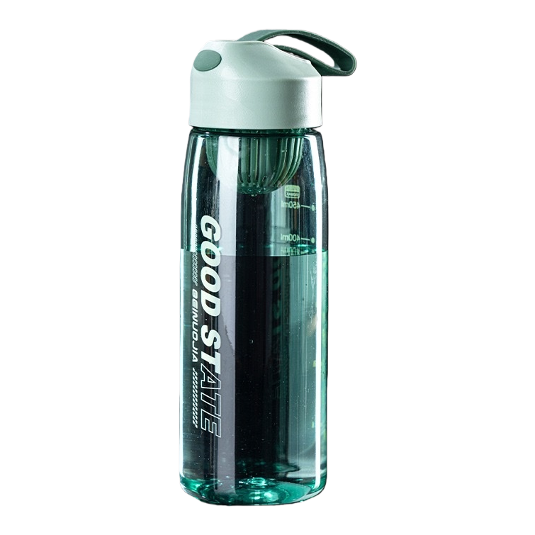 Mint green simple glass water cup 350ml heat-resistant portable home and office water bottle Item Picture