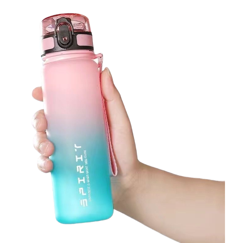 The powder-blue gradient color water cup is a fashionable, simple and large-capacity insulated cup Item Picture