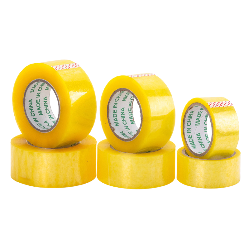 Yellow transparent tape roll 30mmx50m household and office sealing and packing tape Item Picture