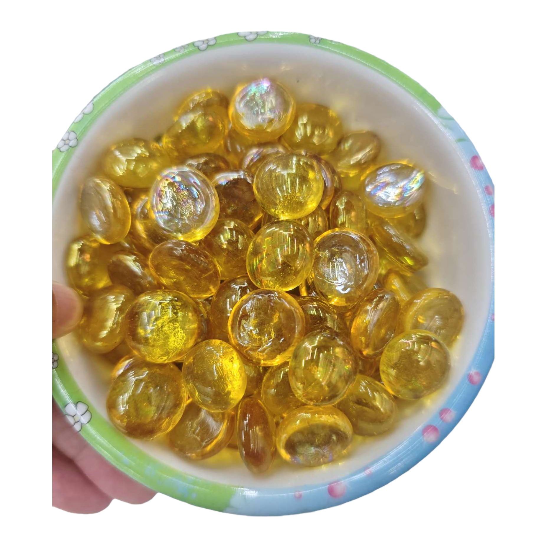 Yellow transparent glass beads, DIY jewelry material glass beads Item Picture