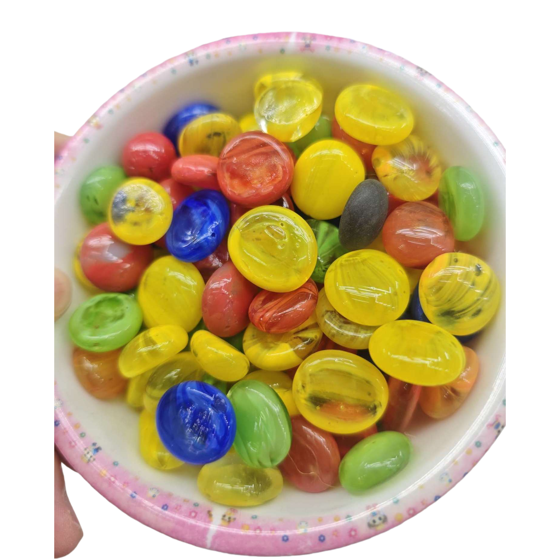 Handmade DIY colored glass beads jewelry materials: transparent gradient color round beads in bulk Item Picture