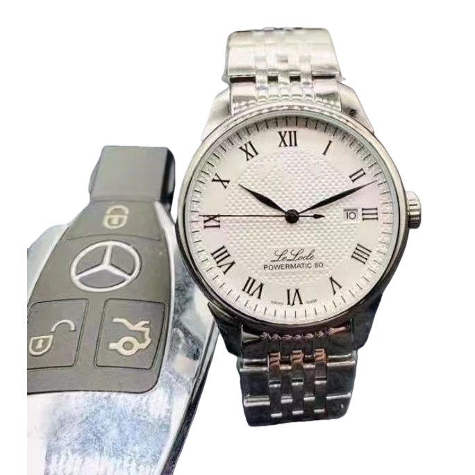 A simple, fashionable and lightweight quartz ladies' watch with a silver strap and white dial Item Picture