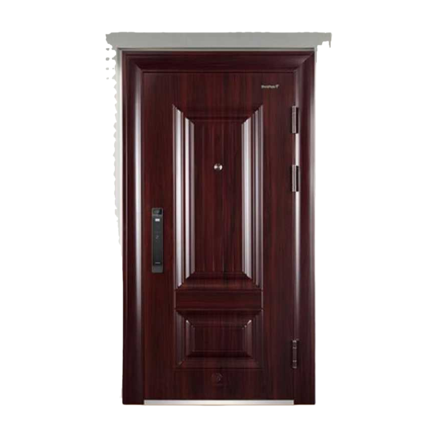 Puerta de seguridad de acero marrón oscuro puerta de seguridad doméstica puerta de seguridad antipalanca aislamiento acústico aislamiento Item Picture