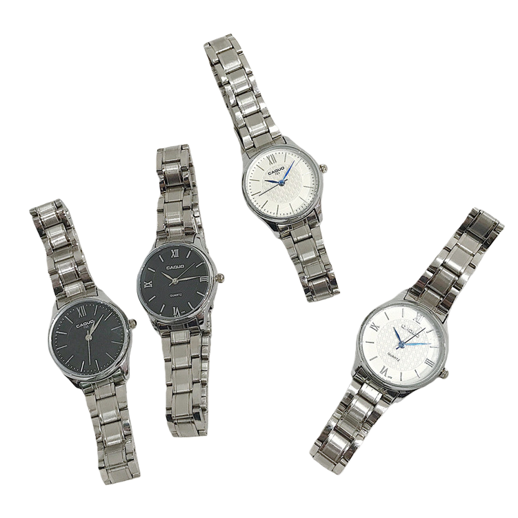 Correa de metal plata reloj diario commuter waterproof cuarzo mujeres reloj fiber slim diseño Item Picture