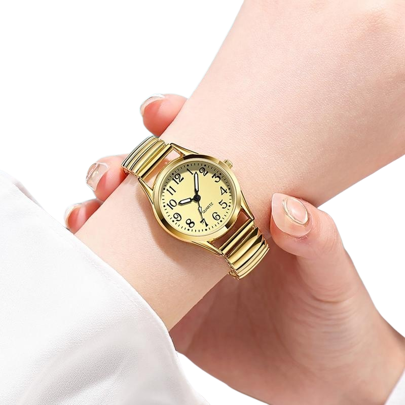 Gold watch men's business casual wristwatch with stainless steel strap 38mm classic model Item Picture