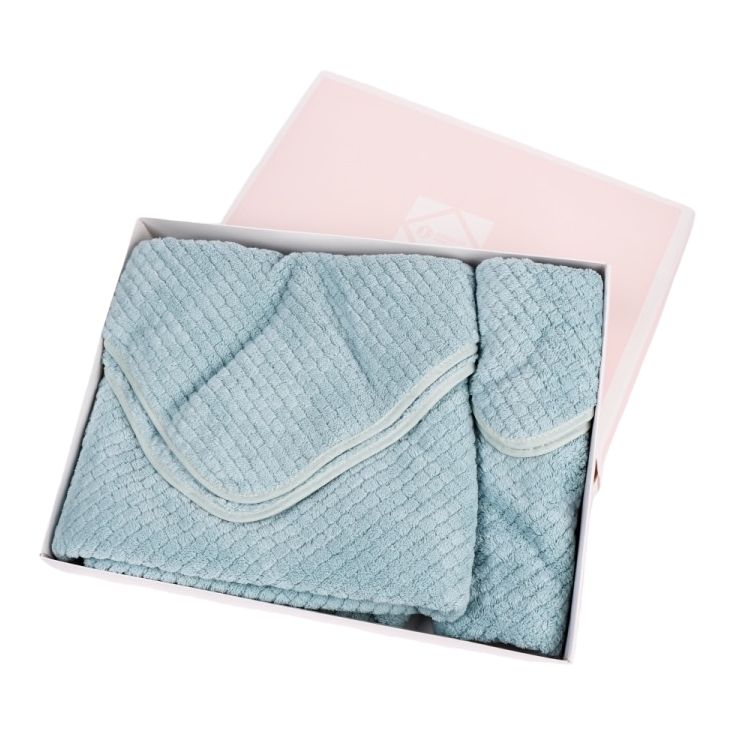 Light blue pure cotton towel gift box set, an excellent gift for home and bathroom use Item Picture