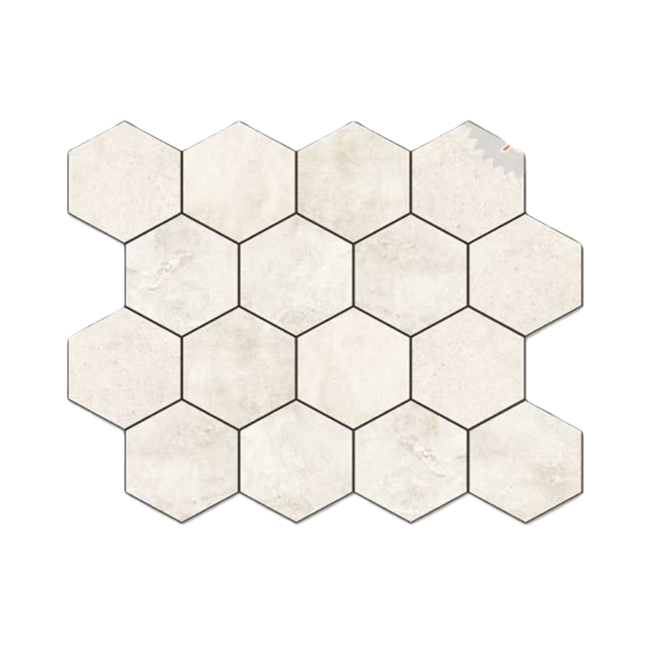 Off-white hexagonal wall and floor tiles are anti-slip and wear-resistant for home decoration, bathroom and kitchen tiling Item Picture