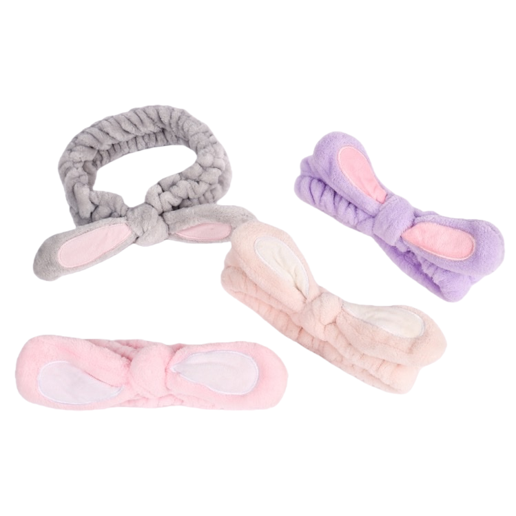 Colorful rabbit ear headband, plush and cute girl headwear, wide edge elastic, no hair pinching Item Picture