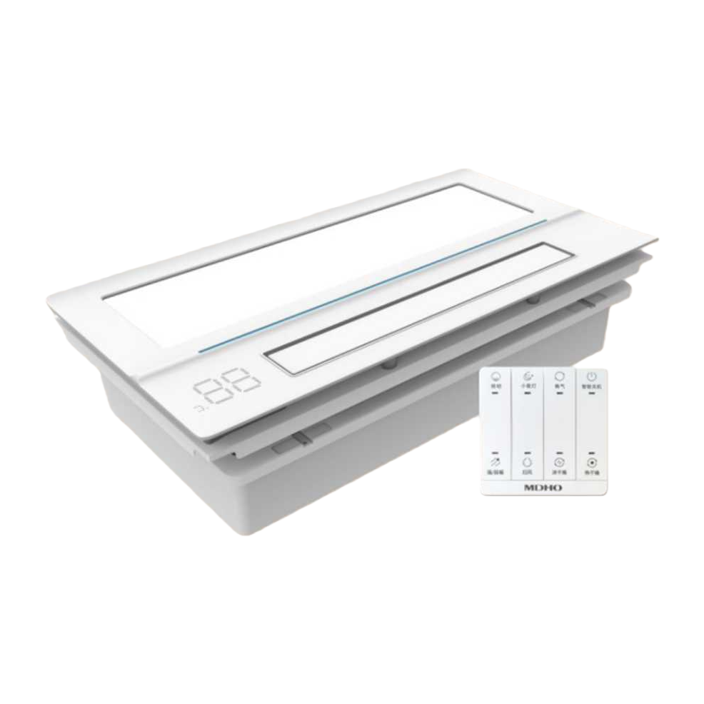 The white smart bathroom heater is equipped with an LED display screen and a control panel Item Picture