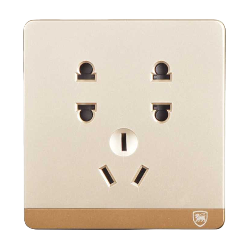 Champagne gold seven-hole socket household multi-functional power strip, safe and anti-electric shock Item Picture