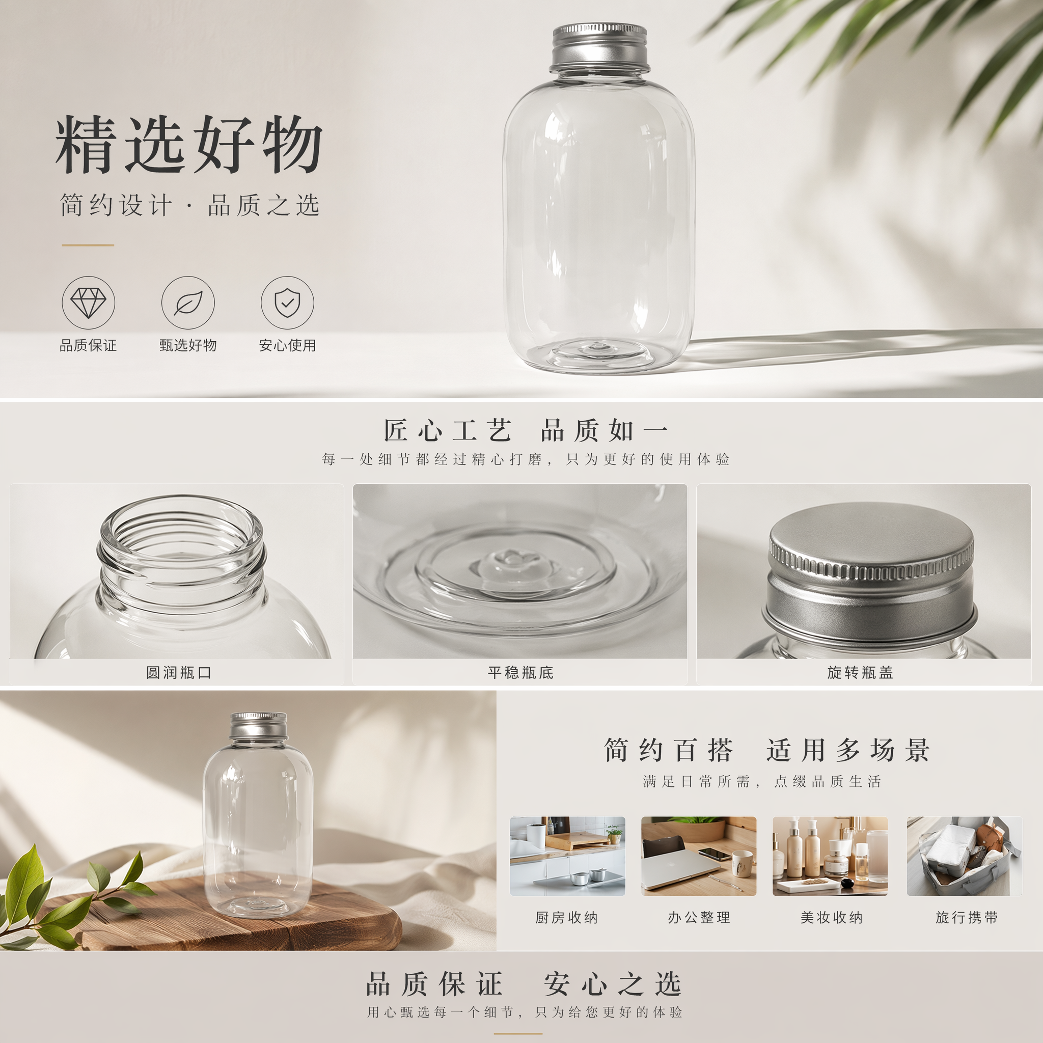 厂家现货一次性饮料瓶透明塑料酒水奶茶包装罐 曲奇饼干密封食品罐详情1