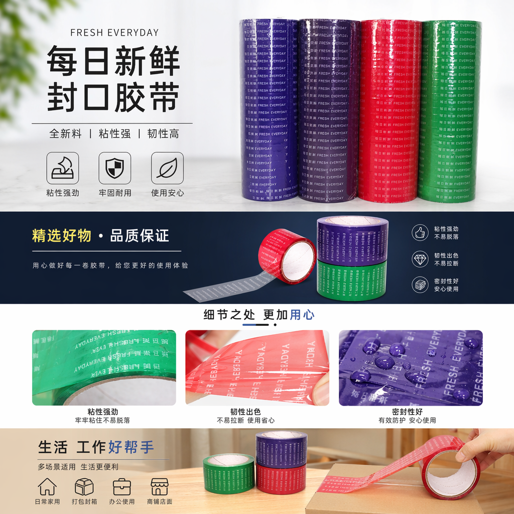 彩色卷筒纸 卫生纸 家用抽纸 3层加厚柔韧可撕详情1