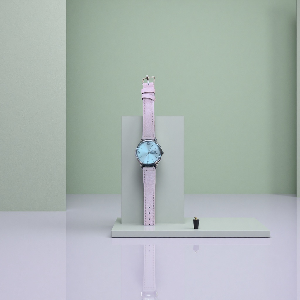Correa de silicona rosa para mujeres reloj de cuarzo ligero transpirable deportivo casual reloj