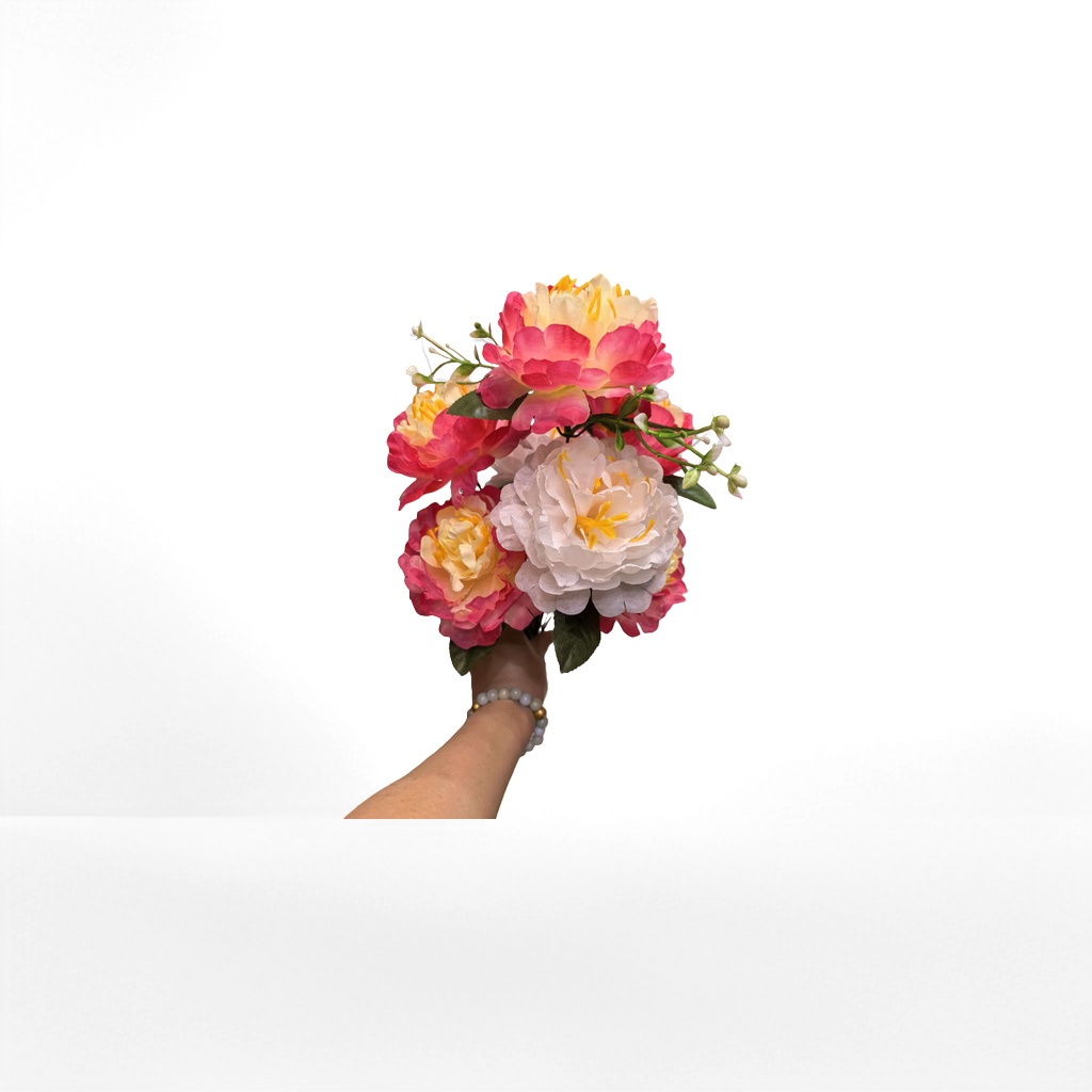 Colorful artificial peony bouquets, simulation living room decorative items, for wedding decoration details Picture