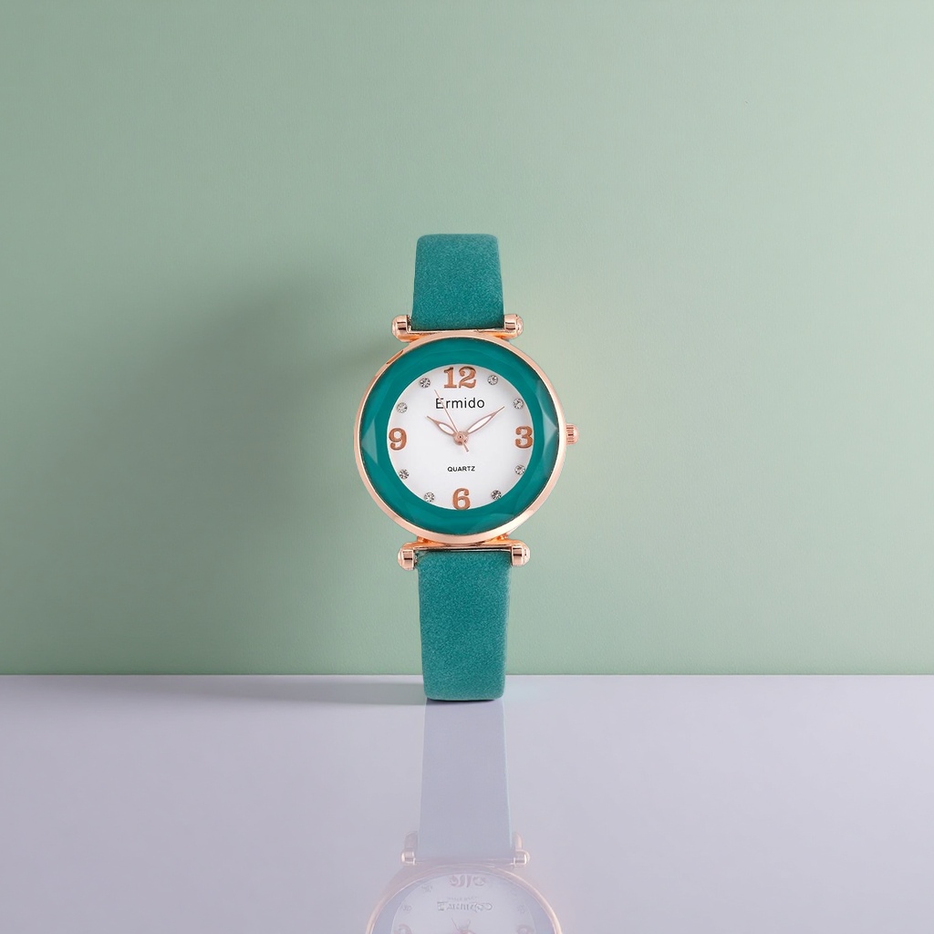 The men's quartz watch with a light green strap is simple, fashionable, business and casual Application Scenario