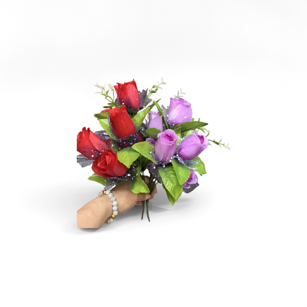 Colorful artificial rose bouquets, hand-held bouquets, wedding decorations, living room ornaments for your girlfriend Specification image
