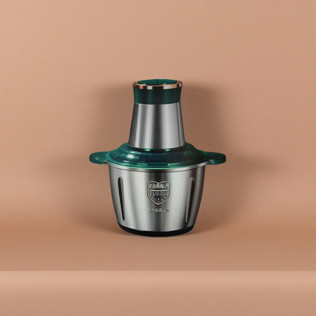 Verde picadora de carne eléctrica hogar multifuncional acero inoxidable cuchilla cabeza 1.5L gran capacidad