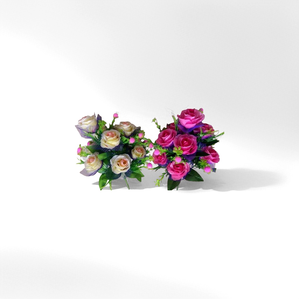 Pink and off-white artificial rose bouquets, artificial flower decorations for home furnishings Specification image