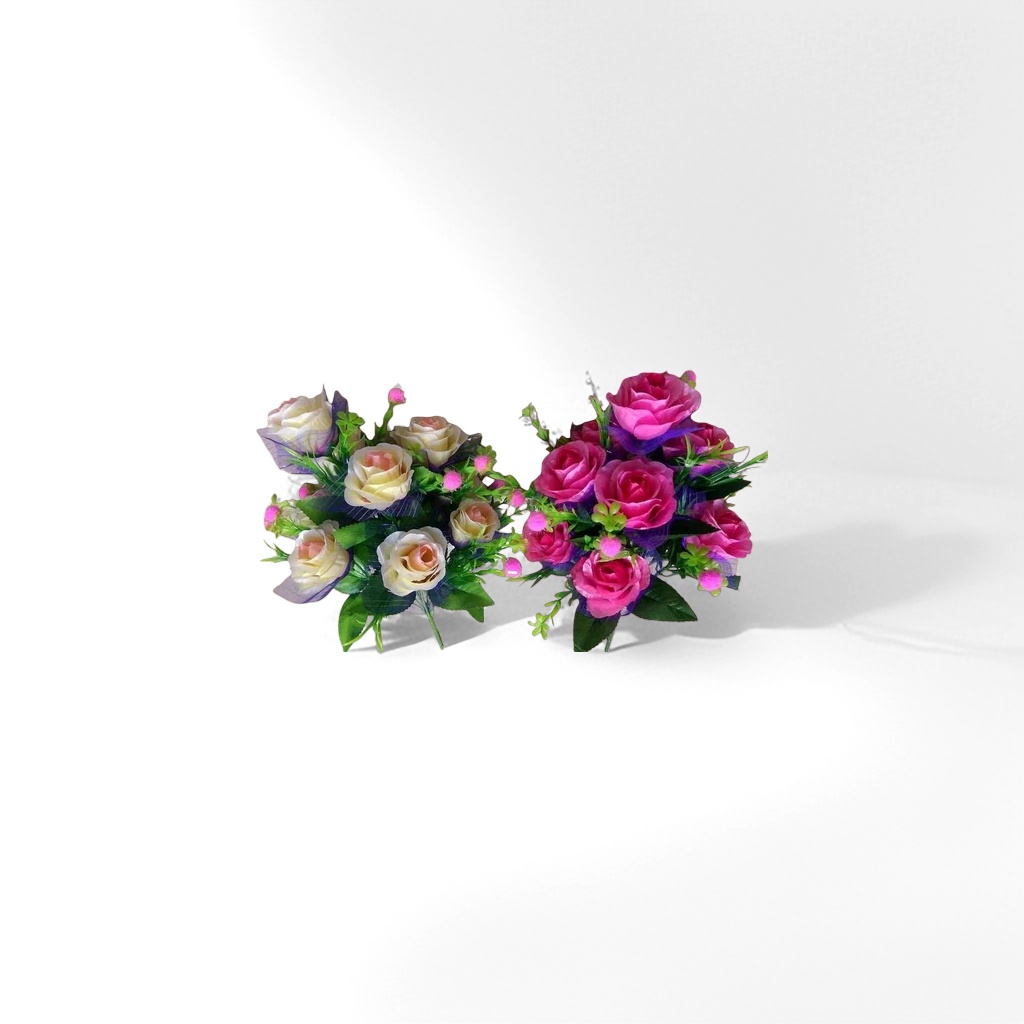 Pink and off-white artificial rose bouquets, artificial flower decorations for home furnishings