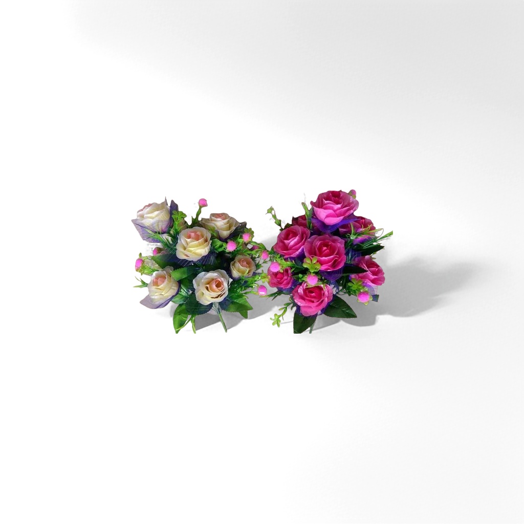 Pink and off-white artificial rose bouquets, artificial flower decorations for home furnishings details Picture