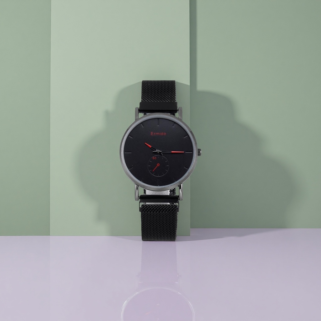 Black dial, stainless steel case, men's automatic mechanical watch for business and leisure Specification image