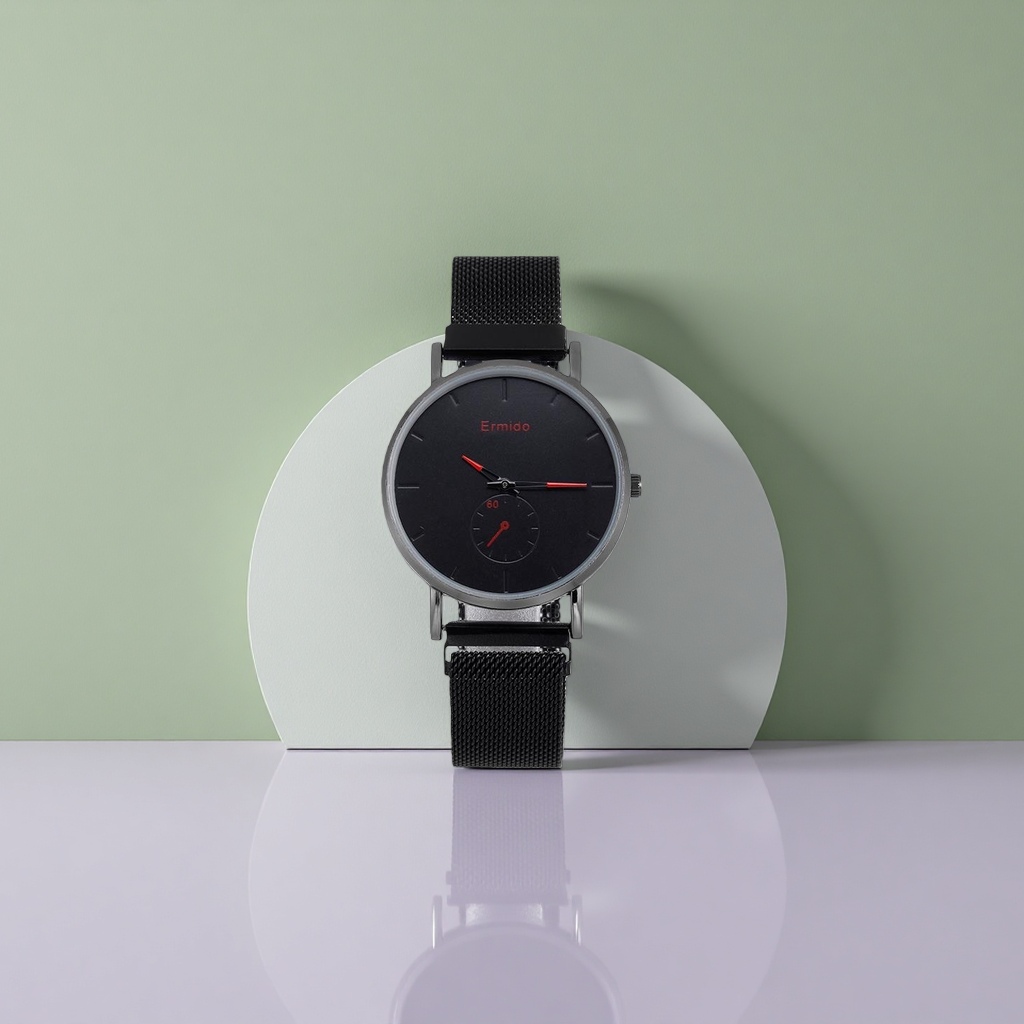 Black dial, stainless steel case, men's automatic mechanical watch for business and leisure Application Scenario
