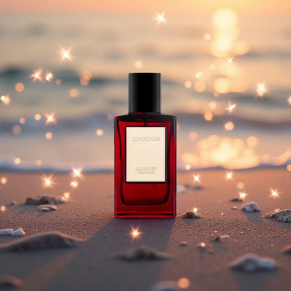 Red and golden glass perfume bottles for export