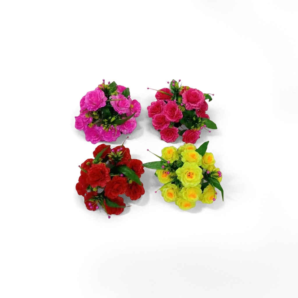 Colorful artificial flower bouquets, interior decorative items, wedding and home flower arrangements, artistic artificial flowers details Picture