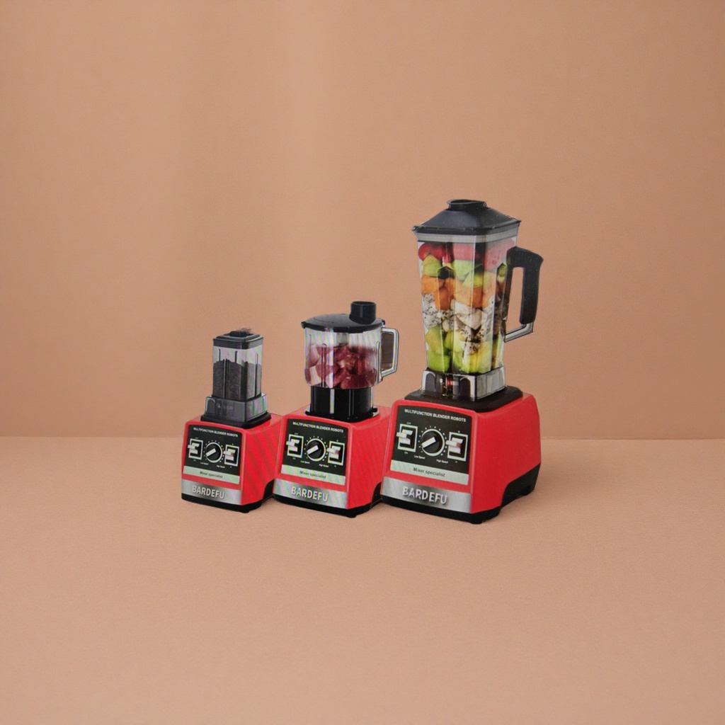 BARDEFU red base multi-functional MIXER, three units, transparent cup body, black lid MIXER SPECIALIST details Picture